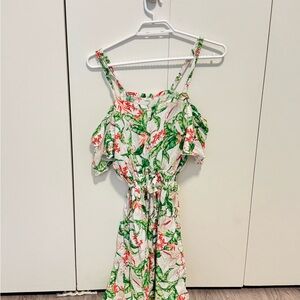 Beachy Summer Floral Off-Shoulder Dress